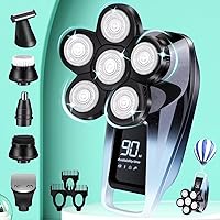 Head Shaver for Men,Bald Head Shavers,Men Electric Shavers for Face Cordless, Electric Razor for Men Head Shaver Wet and Dry, 6 in 1 Shaver for Bald Heads Rechargeable Travel Man Shaving Grooming Kit