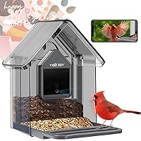 Bird Feeder with Camera Free Storage and Reply,Vakiav Free AI Identify Bird Species,Smart Bird Feeder with Cam, Wild Birds Live View,App Notify,Auto Capture Bird Video,Stylish Appearance