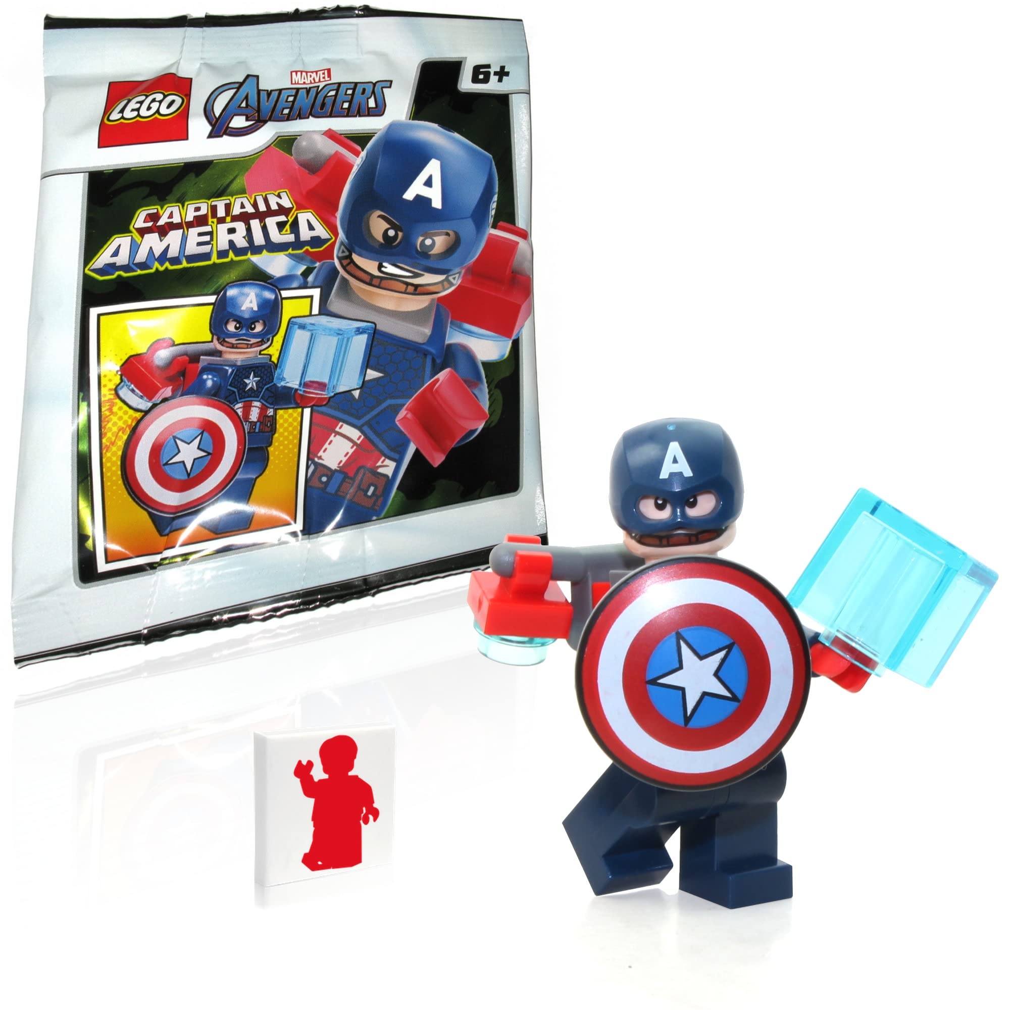 LEGO Marvel Avengers Super Heroes Minifigure - Captain America (with Shield and Helmet) Limited Edition