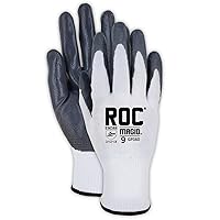 MAGID Non-Slip Polyester Mechanic Work Gloves, 12 PR, Nitrile Coated, Size 11/XXL, Automotive, Reusable, 13-Gauge, White (GP160)