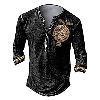 Dudubaby Men's Long Sleeve Graphic and Embroidered Fashion T-Shirt Spring and Autumn Long Sleeve Printed Pullover