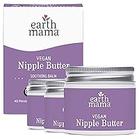 Earth Mama Vegan Nipple Butter | Cruelty-Free Breastfeeding Cream for Nursing Mamas | Lanolin-free 2-Ounce (3-Pack)