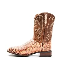 Dan Post Men's Caiman Belly Western Boot Broad Square Toe Tan 7.5 D(M) US