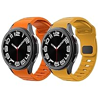 Rugged No Gap Band Compatible with Samsung Galaxy Watch 4 5 6 Band 44mm 40mm/Galaxy Watch 6 Classic Bands 47mm 43mm/Watch 5 Pro 45mm/Watch 4 Classic 46mm 42mm, Silicone Replacement Sport Strap for Men