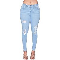 YMI Womens Wannabettabutt Mid-Rise Skinny Jean Made with Recycled Fibers