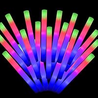 130 Pieces Led Foam Sticks - Flashing Glow Sticks Party Supplies Light Up Baton Wands for Kids, Raves, Birthday, Wedding, Christmas, Halloween, Children Toy