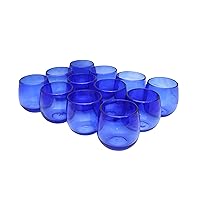 Ryukyu Style, Handmade Taru Glass (Large) Blue, Set of 12