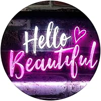 ADVPRO Hello Beautiful Battling Cancers Support Dual Color LED Neon Sign White & Purple 24
