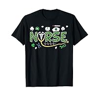 Leopard St Patricks Day Nurses Scrub T-Shirt