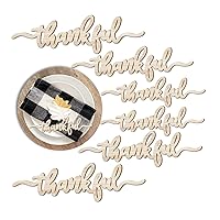 Thanksgiving Table Decorations Plate Decor Table Place Cards Blessed, Thankful, Grateful Wood Signs Fall Dining Table Plate Ornament Farmhouse Home Table Setting Decor 6 Pack (Thankful 6, Grateful 6, Blessed 6 (18 Pack))