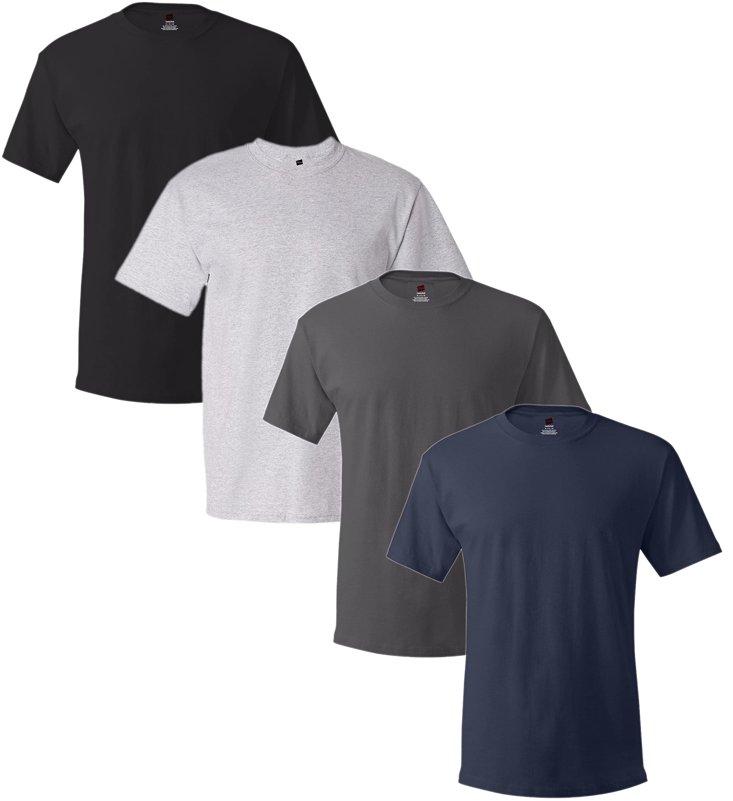 Hanes Men's ComfortSoft T-Shirt (Pack Of 4) (Assorted, Large)