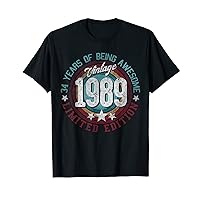 Vintage 1989 34 Year Old Gifts Limited Edition 34th Birthday T-Shirt