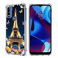 Case for Moto G Pure/Moto G Power 2022/Moto G Play 2023,Paris's Night Eiffel Tower Drop Protection Shockproof Case TPU Full Body Protective Scratch-Resistant Cover for Motorola Moto G Pure