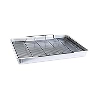 Extra Large Oven Crisping Baking Tray, with Rack, Silver