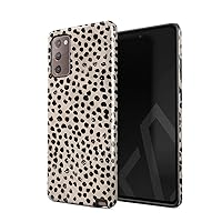 BURGA Phone Case Compatible with Samsung Galaxy Note 20 - Hybrid 2-Layer Hard Shell + Silicone Protective Case -Black Polka Dots Pattern Nude Almond Latte - Scratch-Resistant Shockproof Cover