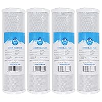 4-Pack Replacement for Compatible with Culligan HF-360 Activated Carbon Block Filter - Universal 10 inch Filter Compatible with Culligan HF-360 Whole House Sediment Filter Clear Housing