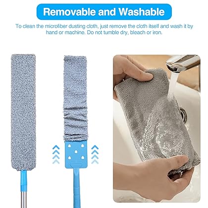Retractable Dust Cleaner, Flexible Microfiber Duster for Crevices Under Furniture and Appliance, 37