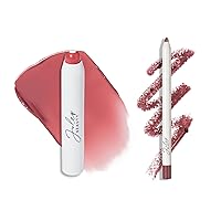 The Perfect Pair 2pc Set: Julep It's Balm Tinted Lip Balm Dusty Orchid Shimmer and With a Trace Retractable Creamy Long-Lasting Lip Liner, Antique Rose