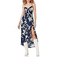 Angie Women's Open Back Maxi Floral Dress with Slit