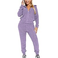 Women's Solid Color Casual Hooded Tracksuit Set