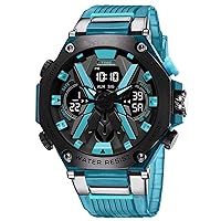 Military Watches for Men, Cool Alloy Mens Watches, Large Face Digital Watches for Mens, Outdoor Waterproof Sports Wrist Watch, Multi Function LED Date Alarm Stopwatch