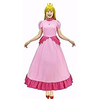 Super Brothers Princess Peach Costume For Women Halloween Cosplay Dress