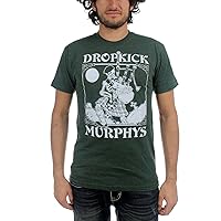 Dropkick Murphys Men's Vintage Skeleton Piper Slim Fit T-Shirt Green