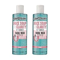 Soap & Glory Face Soap and Clarity Vitamin C Face Wash - 3-in-1 Exfoliating & Hydrating Facial Cleanser - Gently Removes Makeup While Unclogging Pores - Suitable For All Skin Types (300 ml, 2 pack)