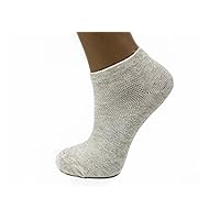 Men's Flax Linen Ankle Socks Quick-Drying Finely Made Mesh-knitted