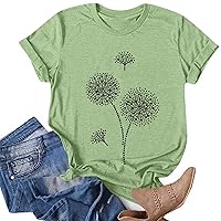 Graphic Tees for Women Solid Loose Blouse Tunic Short Sleeve Floral Shirts Summer Funny Tee Fall Shirt Tops