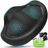 2024 New Noseless Bike Seat Cushion for Men & Women - Extra Padding & Comfort Wide Bicycle Seat, Oversized Comfortable Saddle for Peloton Bikes, Exercise Bikes, Electric Bikes, Cruiser Bikes