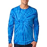 Colortone Spider Tie Dye Adult Long Sleeve (Red) (S)