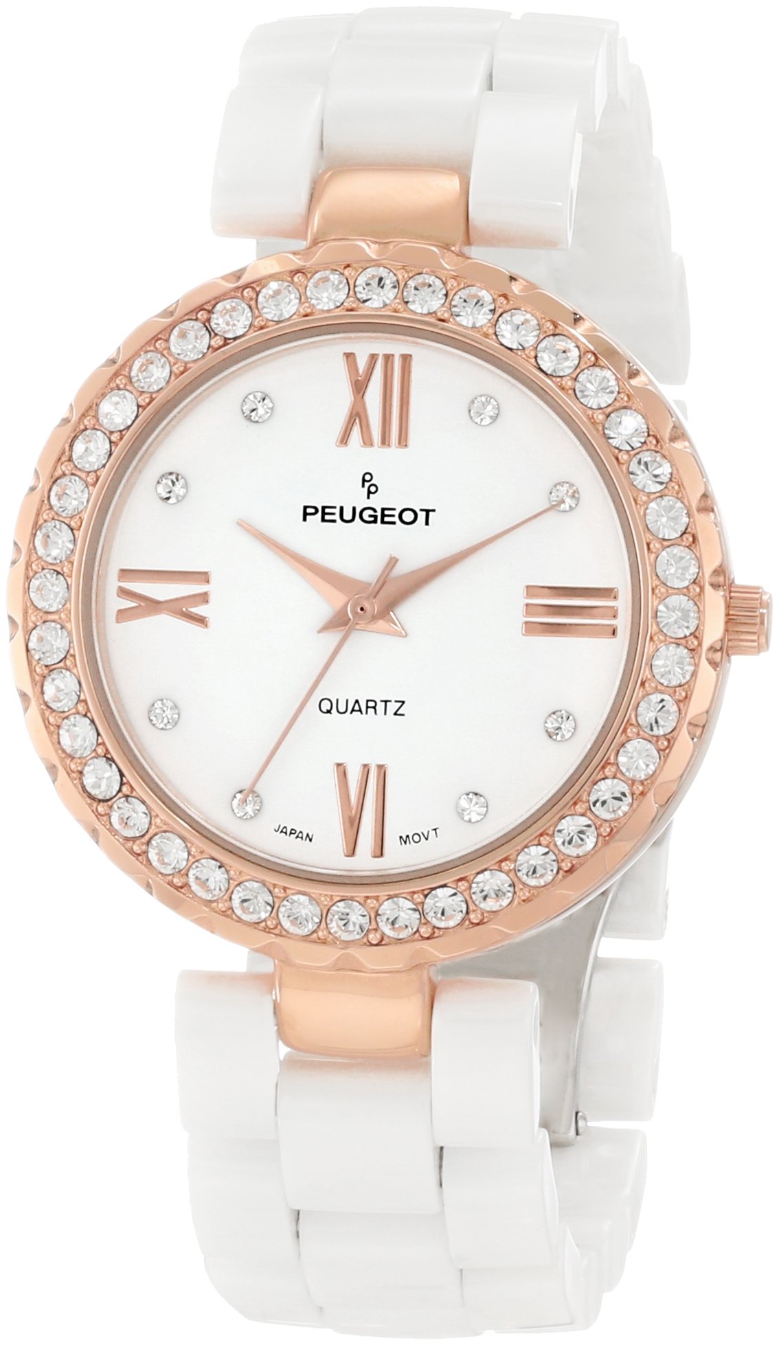 PP Peugeot Women's Ceramic Watch with Swarovski Crystal Bezel