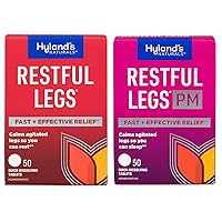 Bundle of Hyland's Naturals Restful Legs + Restful Legs Nighttime PM Tablets - Natural Itching, Crawling, Tingling and Leg Jerk Relief, 50 Count Each