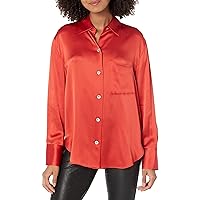 Vince Women's Relaxed Long Sleeve Chest Pkt Blouse