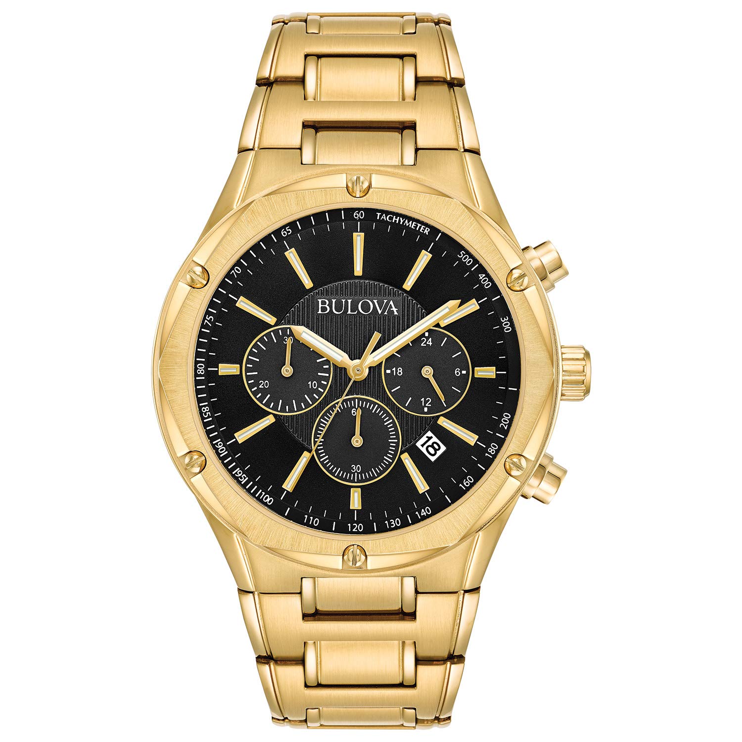 Bulova Men's Classic 6-Hand Chronograph Calendar Quartz Watch, 24 Hour Time, Luminous Hands, 43mm