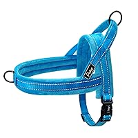Didog Soft Flannel Padded Dog Vest Harness,Escape Proof/Quick Fit Reflective Dogs Strap Harness, Easy for Training Walking,Blue XS Size