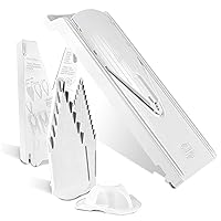 Börner V3 TrendLine Mandoline Starter Set (6 pcs.) • Vegetable Slicer (V-Slicer) + Safety Guard + Inserts + Collection Tray + Multibox • Kitchen Slicer Set (White)