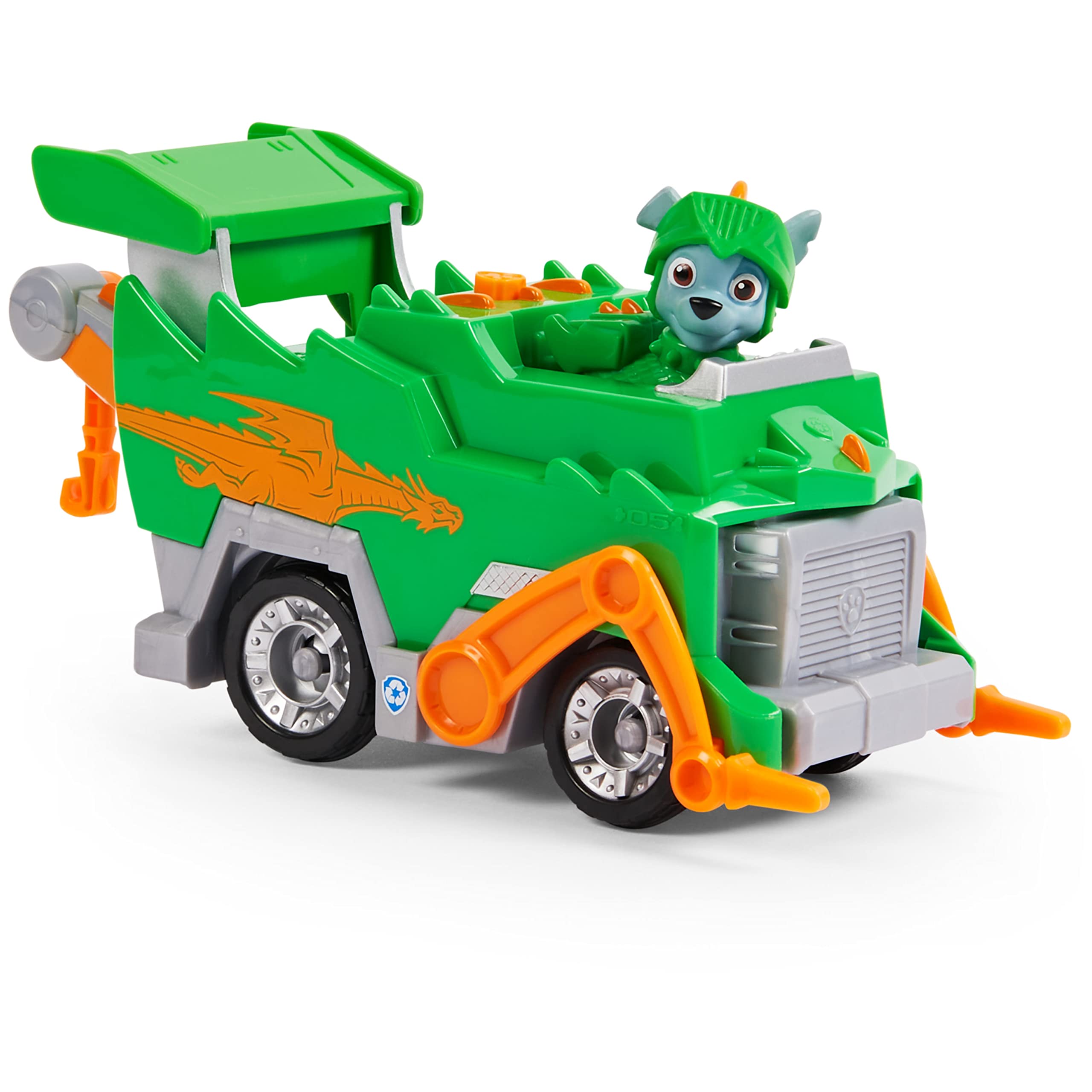 Spin Master 6063588 PAW Patrol Rescue Knights Rocky Transforming Toy Car with Collectible Action Figure
