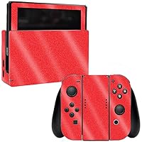 MightySkins Glossy Glitter Skin for Nintendo Switch - Red | Protective, Durable High-Gloss Glitter Finish | Easy to Apply, Remove, and Change Styles | Made in The USA