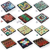 Magnetic Travel Game Boards for Kids and Adults - 12 Fun Game Sets Chess, Checkers, More – 5 Inch Bulk Car Games for Road Trips – Great Gift Idea Boxed Individually Educational & Fun Activities