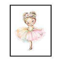 Poster Master Little Ballerina Poster - Little Girl Print - Flower Art - Floral Art - Dance Art - Gift for Kids & Parents - Aesthetic Decor for Bedroom, Kid's Room or Nursery - 16x20 UNFRAMED Wall Art