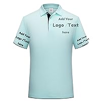 BaronHong Custom Polo Shirts for Business,Birthday,Graduation,10 Colors Available,Add Any Image & Text