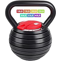 Kettlebell Set, TopMade 5lb-40lb Vinyl Coated Cast Iron Adjustable Kettlebell Weights Set Exercise Fitness Kettle Ball Dumbbell Grip Weight Kettlebells for Men Women Home Gym Workout Strength Training