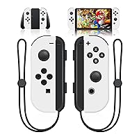 Joy Con Controller Compatible with Switch, Deidow Wireless Replacement for Switch Joycon, Left and Right Switch Controllers Joycon Support Dual Vibration/Wake-up Function/Motion Control(White)