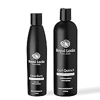 Conditioner and Hydrating Shampoo Set for Curly Hair | Sulfate and Paraben Free Keratin Rich | For Curly Wavy Textured Grey or Fine Hair .by Royal Locks Argan and Macadamia Nut Oils