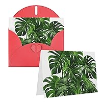 Monstera Deliciosa Banana Palm Printed Greeting Card Internal Blank Folded Cards 6×4 Inches Funny Birthday Cards Thank You Card With Colorful Envelopes For All Occasions