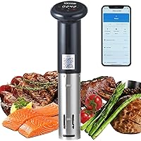 VEVOR Sous Vide Machine, Bluetooth Wi-Fi Connect App Control Sous Vide Cooker, 1200W Immersion Circulator, IPX7 Waterproof, with Digital Display Control, 86-203℉ Temperature and Timer, Fast Heating
