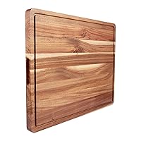 GAOMON Acacia Extra Large Wood Cutting Board, 1.2 Inches Thick Butcher Block, Reversible Wooden Kitchen Block, over Stove Cutting Board, with Side Handles and Juice Grooves, 24 x 18 Inch