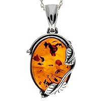 Genuine Baltic Amber & Sterling Silver Classic Pendant without Chain - 359